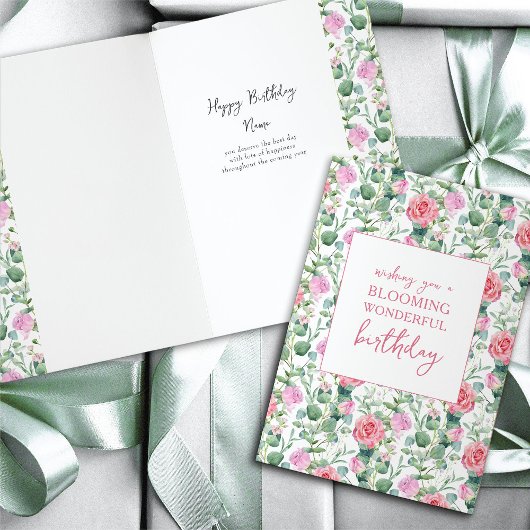 Blumenblüten Rose Blühen Wunderbarer Geburtstag Karte