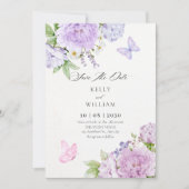 Blumenblüten Schmetterlinge Hochzeit Save The Date (Vorderseite)