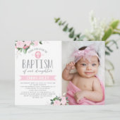 Blumenblüten | Tauflanung Einladung (Stehend Vorderseite)