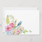 Blumenblütenblau-grüne Rosa-Frühlingsdusche Einladung (Rückseite)