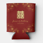 Blumenblütenblüte Rote Chinesische Hochzeit Dosenkühler (Vorderseite)