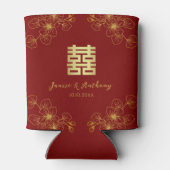 Blumenblütenblüte Rote Chinesische Hochzeit Dosenkühler (Rückseite)