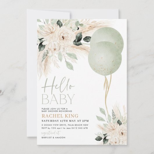 Blumenblütendusche Einladung (Vorderseite)