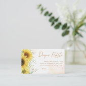 Blumenblütendusche Windelwanne - Raffle Ticket Begleitkarte (Stehend Vorderseite)