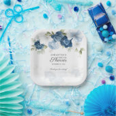 Blumenblütenfarbe Blau Weißes Brautparty Pappteller (Party)