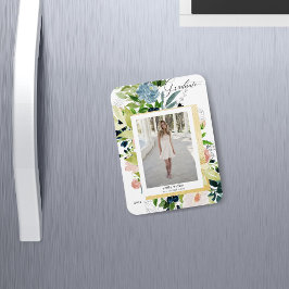 Blumenblütenkarte Foto Abschluss Magnet