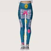 Blumenblütenlange Leggings (Vorderseite)