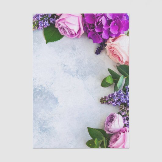 Blumenblütenpapier Dekoupage Tissue Seidenpapier (Vorderseite)