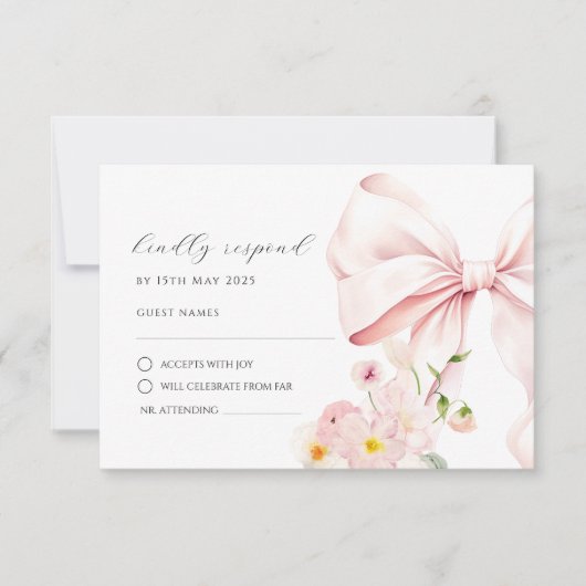 Blumenblütenrosa Bauch Elegante UAWG Response Card RSVP Karte (Vorderseite)