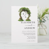 Blumenbogen | Baumhochzeit Einladung (Stehend Vorderseite)