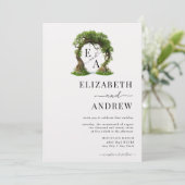 Blumenbogen | Baumhochzeit Einladung (Stehend Vorderseite)