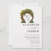 Blumenbogen | Baumhochzeit Einladung (Vorderseite)