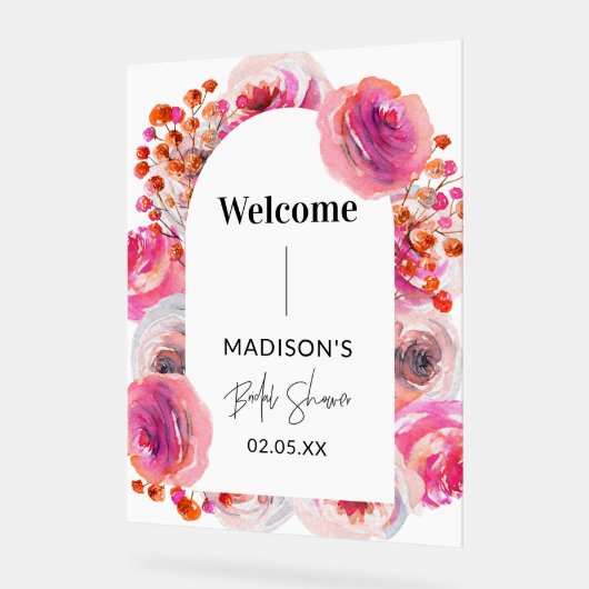 Blumenbogen Begrüßungszeichen Brautparty Akryllisc Acrylschild (Winkel)