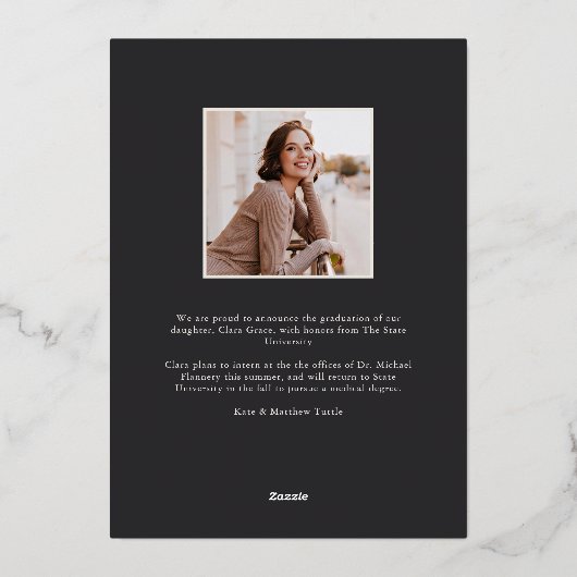 Blumenbogen Foto Abschluss Ankündigung (Rückseite)