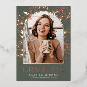 Blumenbogen Foto Abschluss Ankündigung (Vorderseite)