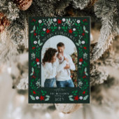 Blumenbogen Frohe Weihnachten Foto Feiertagskarte Einladung