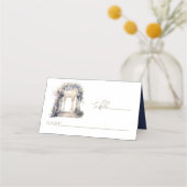 Blumenbogen Hochzeitswasser Platzkarte (Vorderseite)