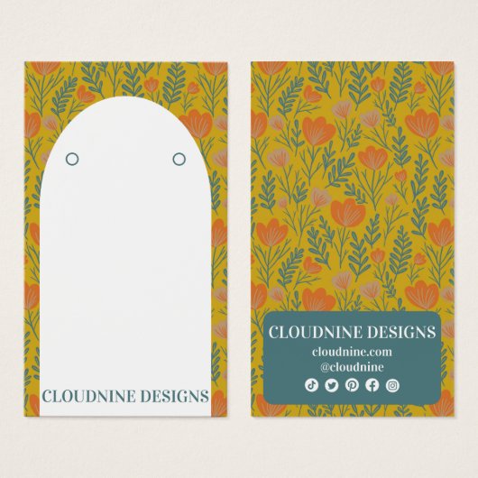 Blumenbogen mit Goldener Schmuckkarte (Vorne & Hinten)