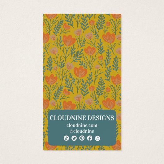 Blumenbogen mit Goldener Schmuckkarte (Rückseite)