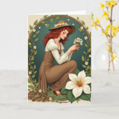 Blumenbogen-Porträtkarte Karte (Gelbe Blume)