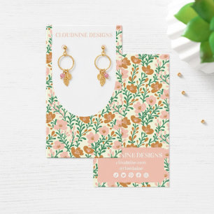 Blumenbogen Rosa GreenEarring Juwelieranzeigekarte