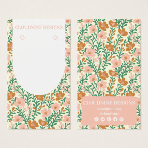 Blumenbogen Rosa GreenEarring Juwelieranzeigekarte