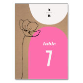 Blumenbögen Rosa Monogramm-Hochzeit Tischnummer (Vorderseite)