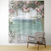 Blumenbogen zum Meer Hochzeitsfeier Wandteppich (Beispiel)