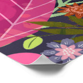 Blumenboho Retro Dschungel Leopard Gelbmulticolor Poster (Ecke)