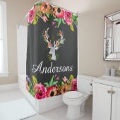 BlumenBoho Rotwild-Bad-Duschvorhang personalisiert Duschvorhang (Beispiel)