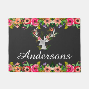 BlumenBoho Rotwild-personalisierte Fußmatte