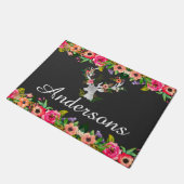 BlumenBoho Rotwild-personalisierte Fußmatte (Schrägansicht)