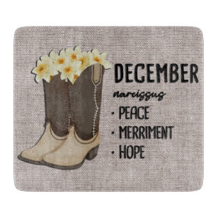 Blumenboot Geburtsmonat Blume/Dezember Narcissus Schneidebrett