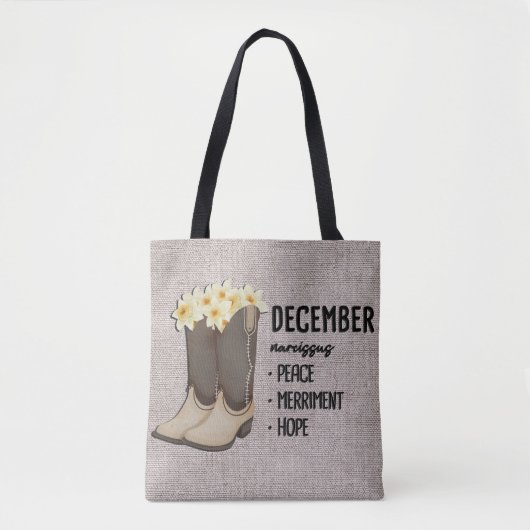 Blumenboot Geburtsmonat Blume/Dezember Narcissus Tasche (Vorderseite)