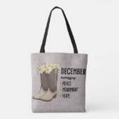 Blumenboot Geburtsmonat Blume/Dezember Narcissus Tasche (Rückseite)