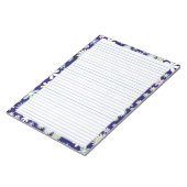 Blumenbord, blaue Linien Papier Pad - 8,5" x 11" Notizblock (angewinkelt)