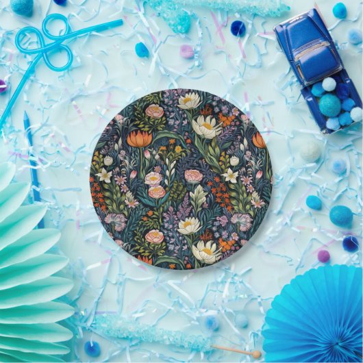 Blumenbotanische Abbildung Pappteller (Party)