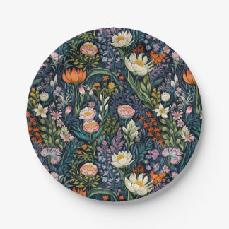 Blumenbotanische Abbildung Pappteller