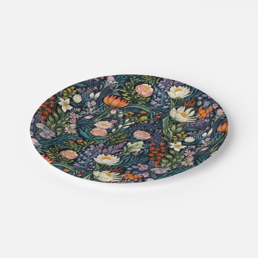 Blumenbotanische Abbildung Pappteller (Schrägansicht)