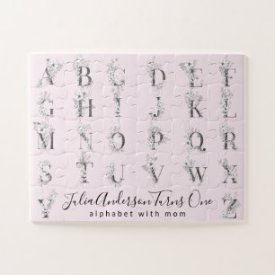 Blumenbotanischer Brief Alphabet Benutzerdefiniert Puzzle