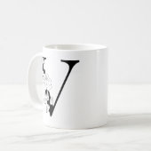 Blumenbotanischer Initialbrief V Monogramm V Kaffeetasse (Vorderseite Links)