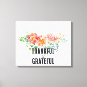 BlumenBouquet Dankbar und dankbar Canvas Print Leinwanddruck