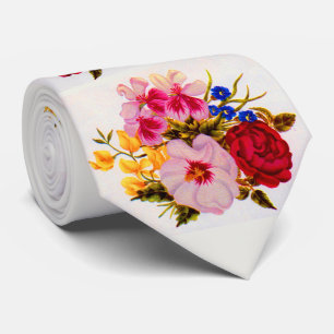 Blumenbouquet-Druck Krawatte