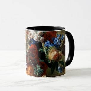 BLUMENBOUQUET IN EINER URNE IN SCHWARZ TASSE
