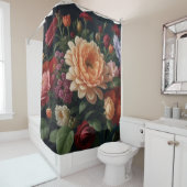 BlumenBouquet-Malerei auf dunklem Hintergrund Duschvorhang (Beispiel)