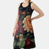 BlumenBouquet-Malerei auf dunklem Hintergrund Schürze (InSitu)