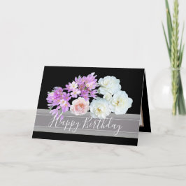 Blumenbouquet-Rose und Crocuses-Blume Geburtstag Karte