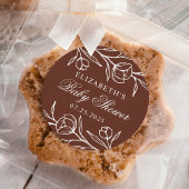 Blumenbraun-Babydusche Runder Aufkleber