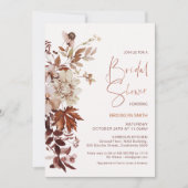 Blumenbraun Beige Fall von Liebe Brautparty Einladung (Vorderseite)