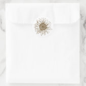 Blumenbraun-Blume Botanische Hochzeit Runder Aufkleber (Tasche)
